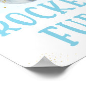 ロケット燃料銀河系ブルー金ゴールド宇宙誕生日 ポスター (角)