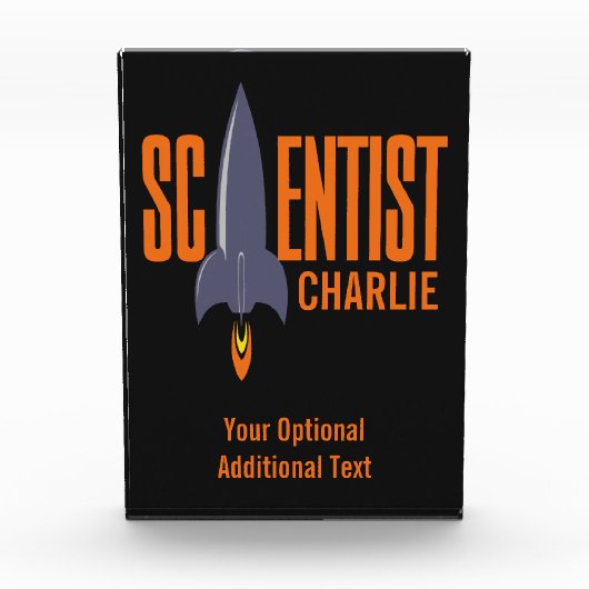 ロケット科学者名前をカスタムするブロック賞 フォトブロック (正面)