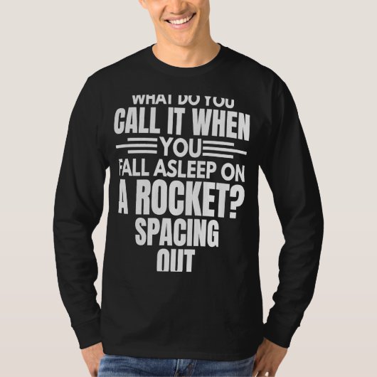 ロケット航空宇宙工学のグラフィックで眠る Tシャツ (正面)