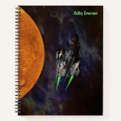 ロケット船が宇宙で爆発 – ロケット船 ノートブック (正面)