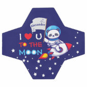 ロケット船のキッズに乗った可愛いパンダのクマ宇宙飛行士 サッカーボール (フラット)