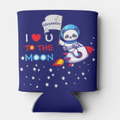 ロケット船のキッズに乗った可愛いパンダのクマ宇宙飛行士 缶クーラー (裏面)