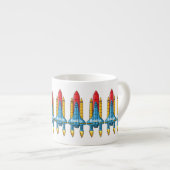 ロケット船の漫画イラストレーション エスプレッソカップ (正面右)