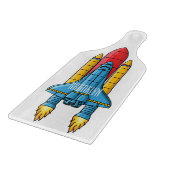 ロケット船の漫画イラストレーション カッティングボード (角)