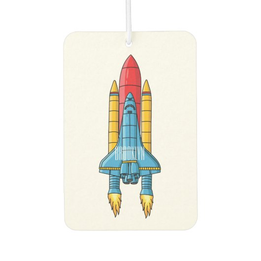 ロケット船の漫画イラストレーション カーエアーフレッシュナー (正面)