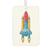 ロケット船の漫画イラストレーション カーエアーフレッシュナー (裏面)