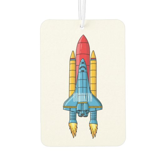 ロケット船の漫画イラストレーション カーエアーフレッシュナー (裏面)