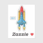 ロケット船の漫画イラストレーション シール (シート)