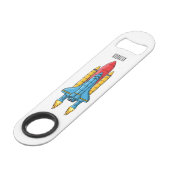 ロケット船の漫画イラストレーション スピード栓抜き (裏面アングル)