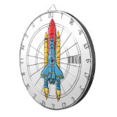 ロケット船の漫画イラストレーション ダーツボード (正面右)