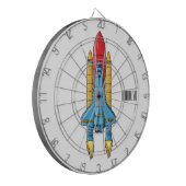 ロケット船の漫画イラストレーション ダーツボード (正面左)