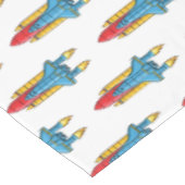 ロケット船の漫画イラストレーション テーブルクロス (アングル)