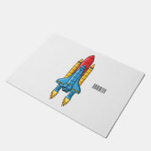 ロケット船の漫画イラストレーション ドアマット (アングル)