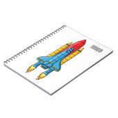 ロケット船の漫画イラストレーション ノートブック (左側)