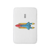 ロケット船の漫画イラストレーション バスマット (正面縦)