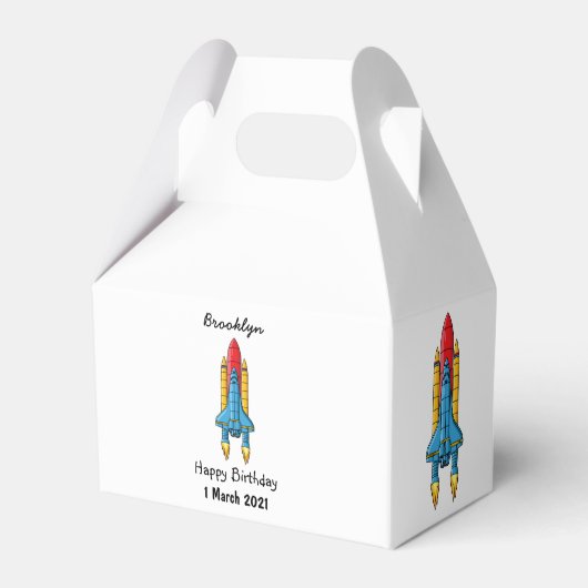 ロケット船の漫画イラストレーション フェイバーボックス (正面サイド)