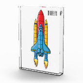 ロケット船の漫画イラストレーション フォトブロック (右)