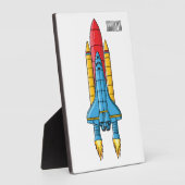 ロケット船の漫画イラストレーション フォトプラーク (側面)