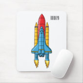 ロケット船の漫画イラストレーション マウスパッド (マウス)