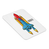 ロケット船の漫画イラストレーション マグネット (右側)