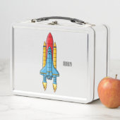 ロケット船の漫画イラストレーション メタルランチボックス (インサイチュ)