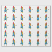 ロケット船の漫画イラストレーション ラッピングペーパー (フラット)