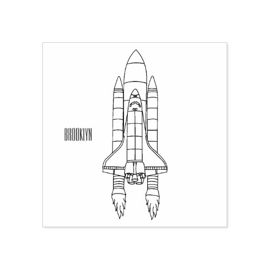 ロケット船の漫画イラストレーション ラバースタンプ (インプリント)