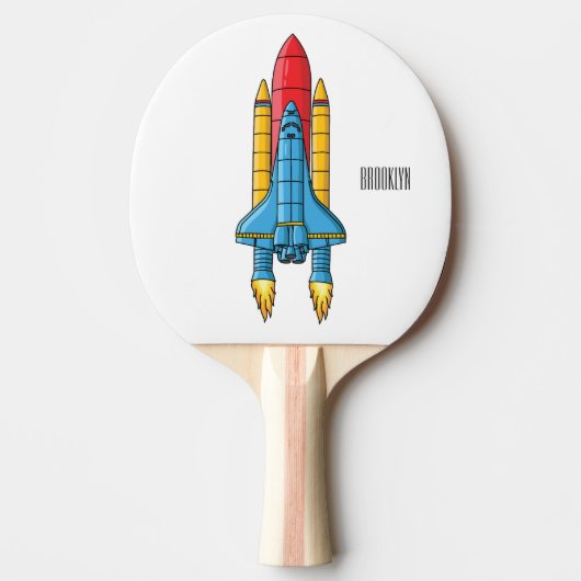 ロケット船の漫画イラストレーション 卓球ラケット (正面)