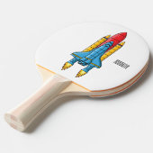 ロケット船の漫画イラストレーション 卓球ラケット (正面アングル)