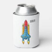 ロケット船の漫画イラストレーション 缶クーラー (缶正面)