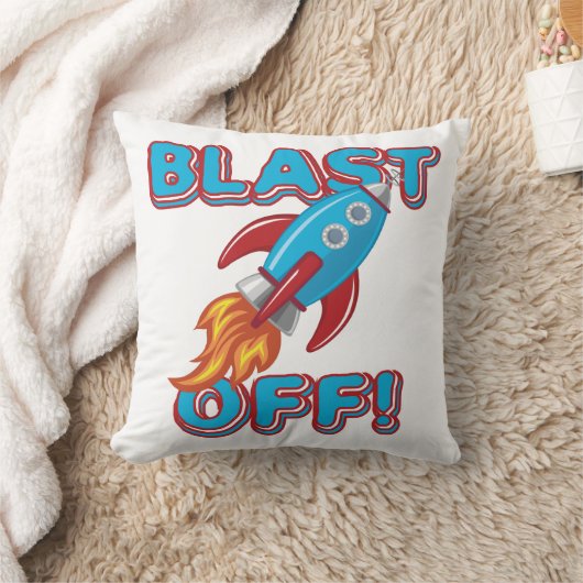 ロケット船を撃ち落とす クッション (ブランケット)