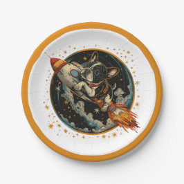 ロケット船フランスのブルドッグ飛行士 ペーパープレート