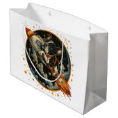 ロケット船フランスのブルドッグ飛行士 ラージペーパーバッグ (裏面アングル)