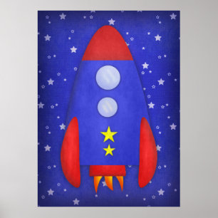 ロケット船プリント ポスター