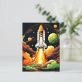 ロケット船外宇宙はがき ポストカード (スタンド正面)