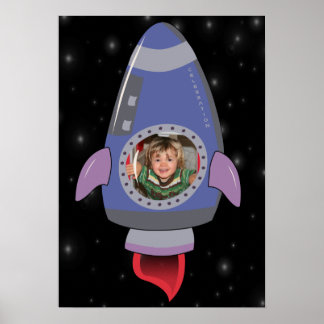 ロケット船宇宙誕生日装飾ポスター ポスター