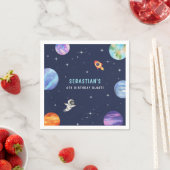 ロケット船宇宙飛行士バースデーパーティー水の色 スタンダードカクテルナプキン (インサイチュ)