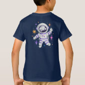 ロケット船惑星UFOと宇宙飛行士宇宙少年 Tシャツ (裏面)