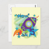 ロケット船第5誕生日Tシャツ・ギフト ポストカード (正面/裏面)