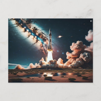 ロケット船離陸 ポストカード