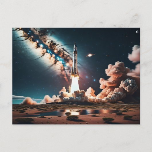 ロケット船離陸 ポストカード (正面)