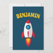 ロケット船 – インスタントダウンロードボーイ誕生日パーティー 招待状 (裏面)