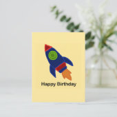 🚀 ロケット船 ハッピーバースデー ポストカード (スタンド正面)