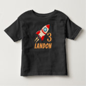 ロケット船 パーソナライズ カスタム 年齢 誕生日 トドラーTシャツ (正面)
