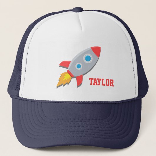 ロケット船、宇宙、少年向け キャップ (正面)