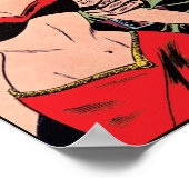 ロケット船XヴィンテージSF漫画ブックカバー ポスター (角)