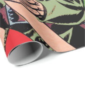 ロケット船XヴィンテージSF漫画ブックカバー ラッピングペーパー (ロールコーナー)