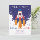 ロケット誕生日招待状 招待状 (スタンド正面)