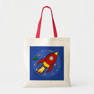 ロケット赤黄色バッグ トートバッグ