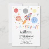 ロケット銀河系テーマ 子供へ 招待状 (正面)